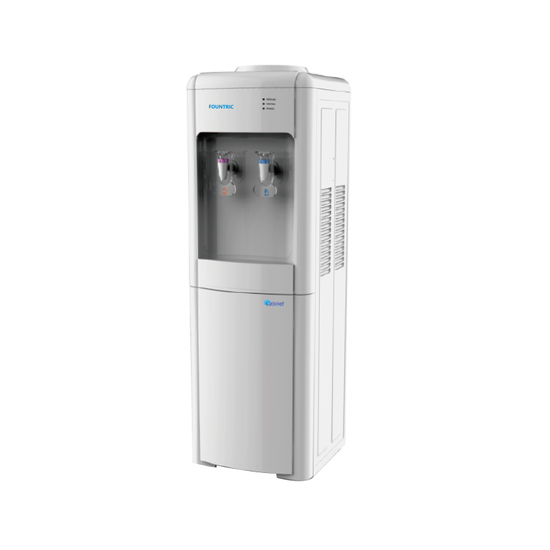 杯推式不锈钢冷热水箱带储物柜的上置式饮水机